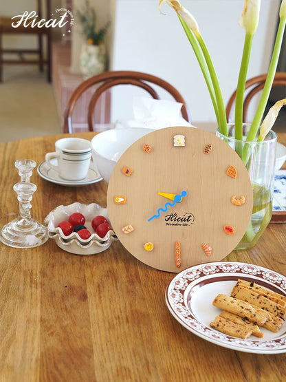Wooden Bakery Wall Clock
