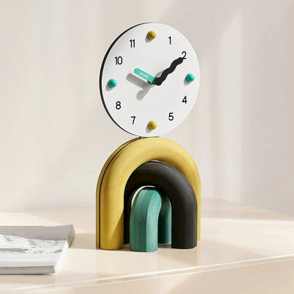 Geometric Arch Rainbow Table Clock