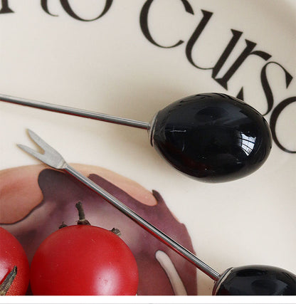 Tomato-Shaped Picks & Round Storage Holder