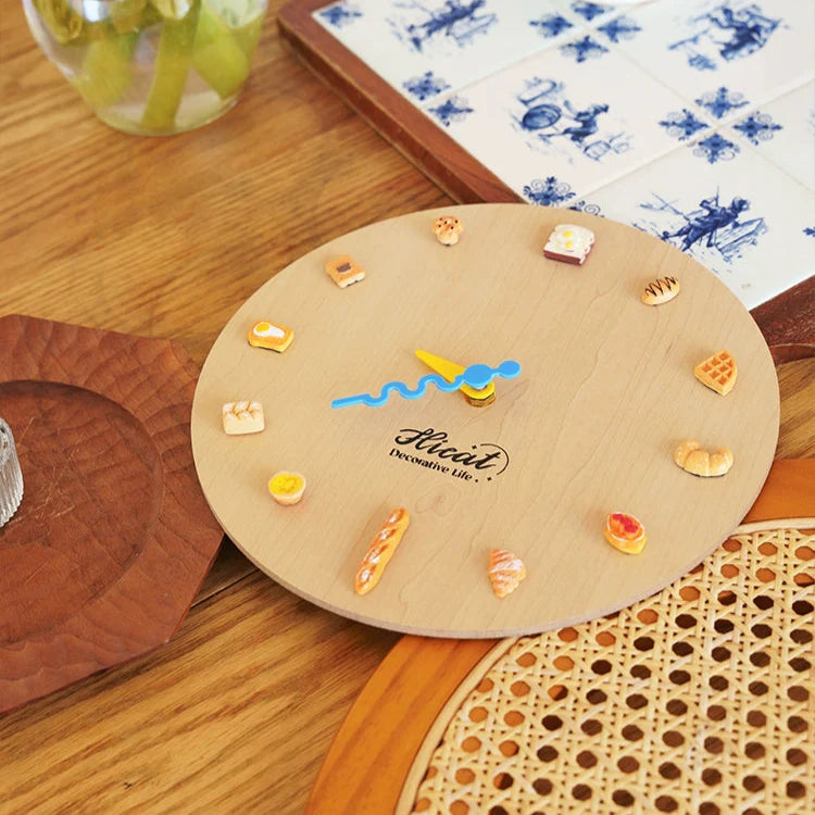 Wooden Bakery Wall Clock