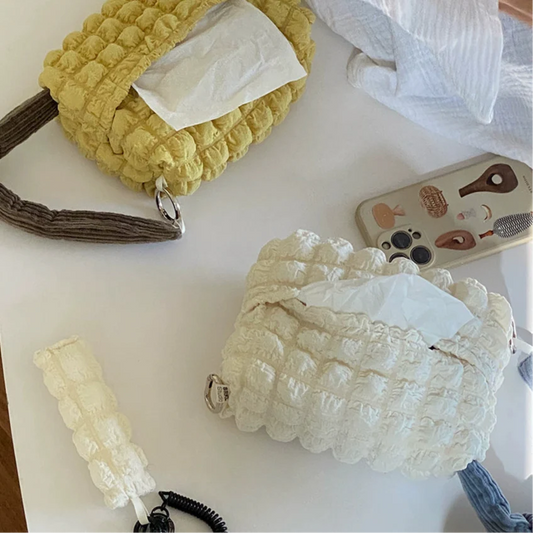 Puffy Fabric Hanging Tissue Box