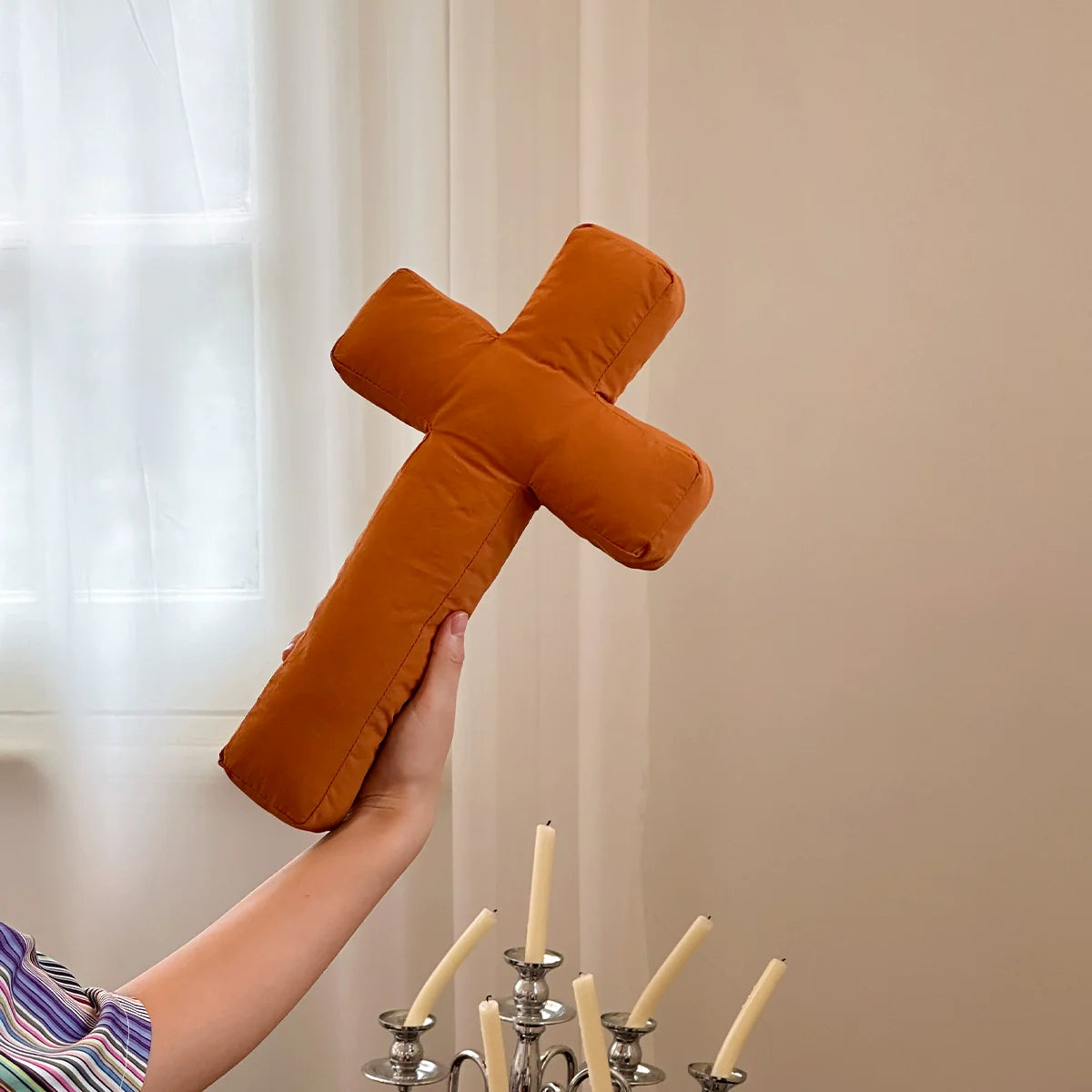 Soft Fabric Cross Cushion – Wall Decor & Hug Pillow