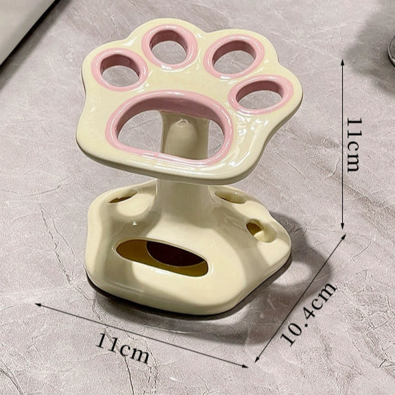 Cat Paw Ceramic Toothbrush Holder