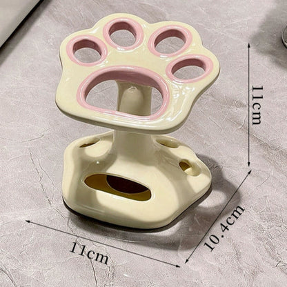Cat Paw Ceramic Toothbrush Holder