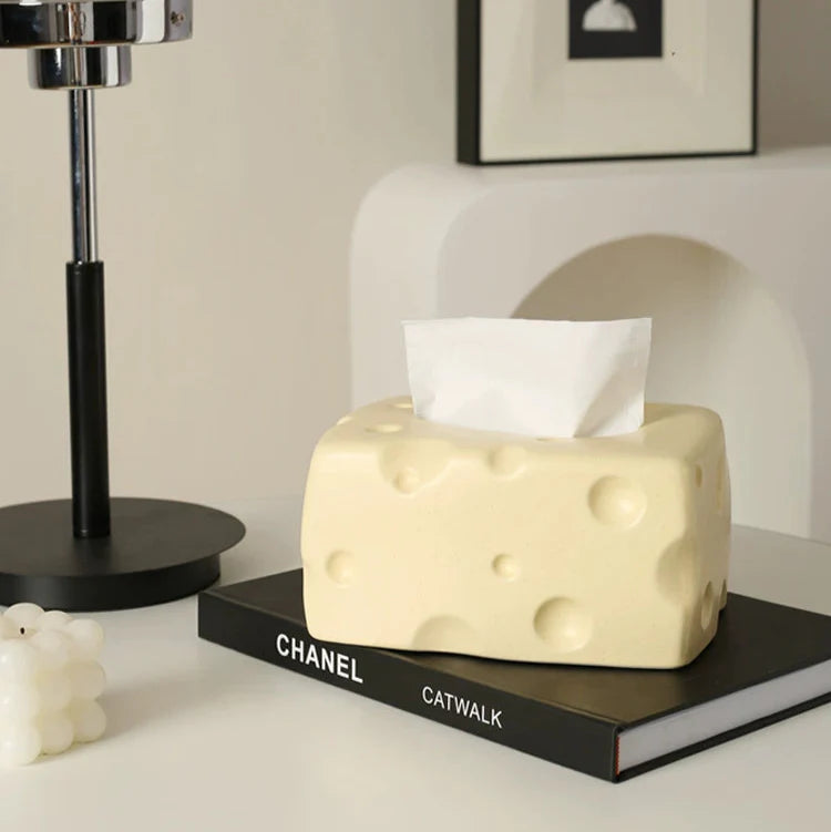 Cheese Block Ceramic Tissue Box