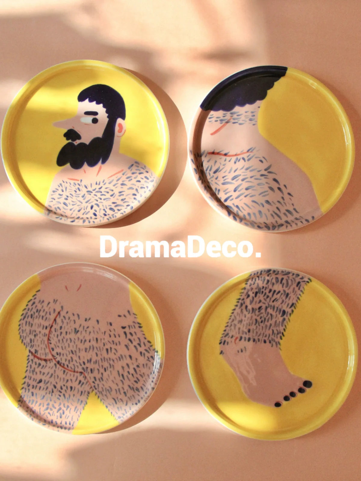 dramadeco Flying Man Plate Jingdezhen Original Ceramic Fruit Plate Underglaze Dinner Plate Birthday Gift
