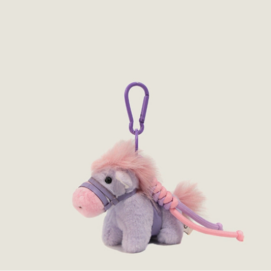 Purple Pony Plush Keychain