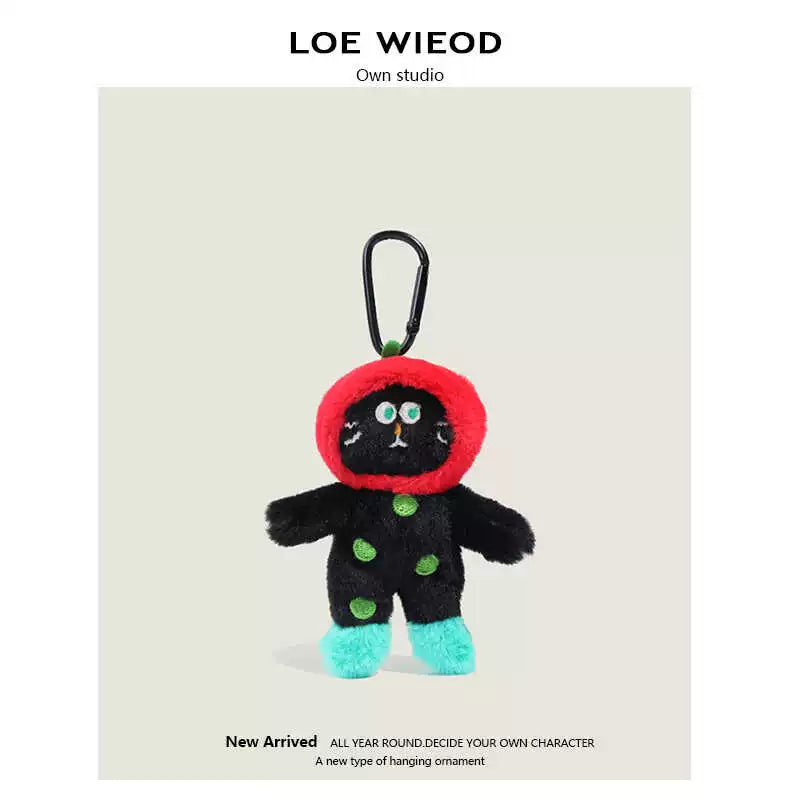 Red Hood Cat Plush Keychain