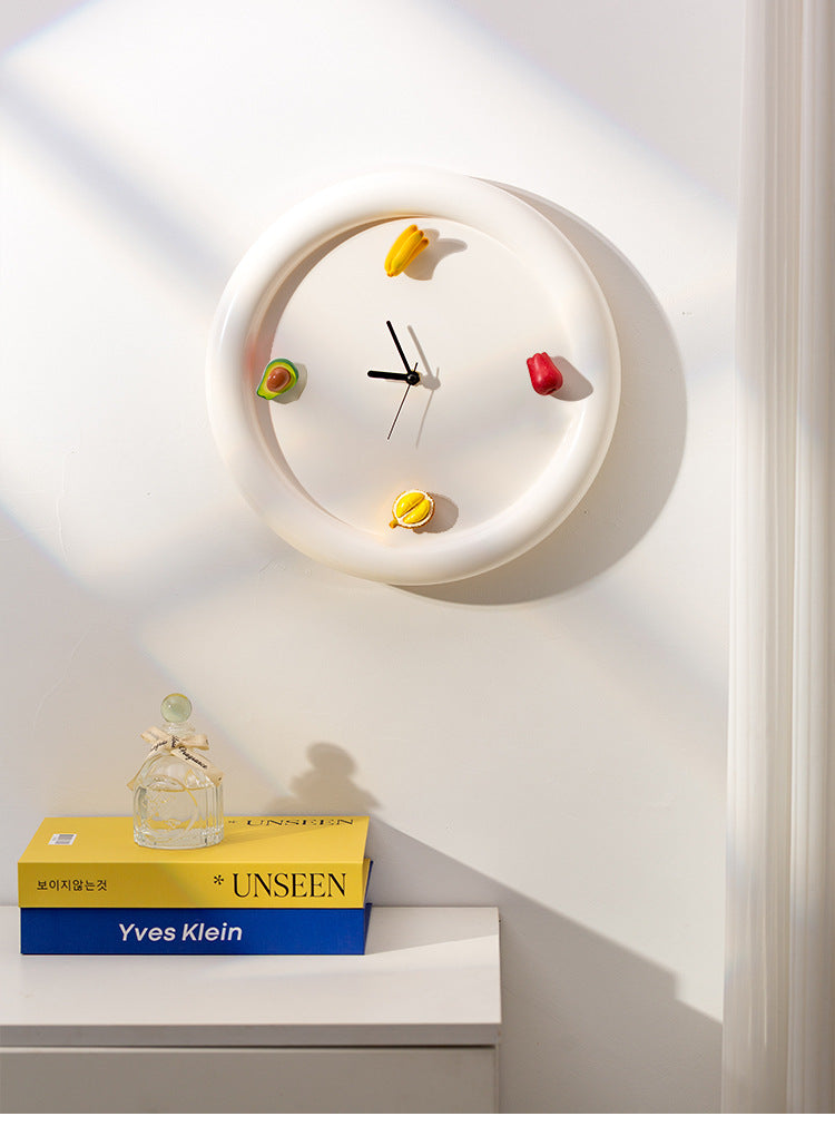 Fruit Accent Cream Wall Clock