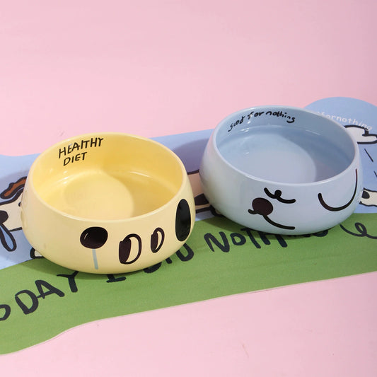 Ceramic Pet Bowl – Anti-Tip Food & Water Dish for Cats & Small Dogs
