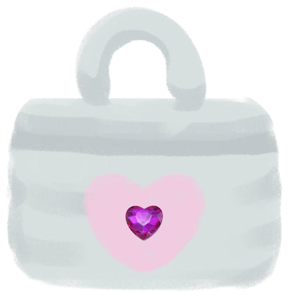 Crystal Heart Cosmetic Bag – Y2K Nylon Pouch