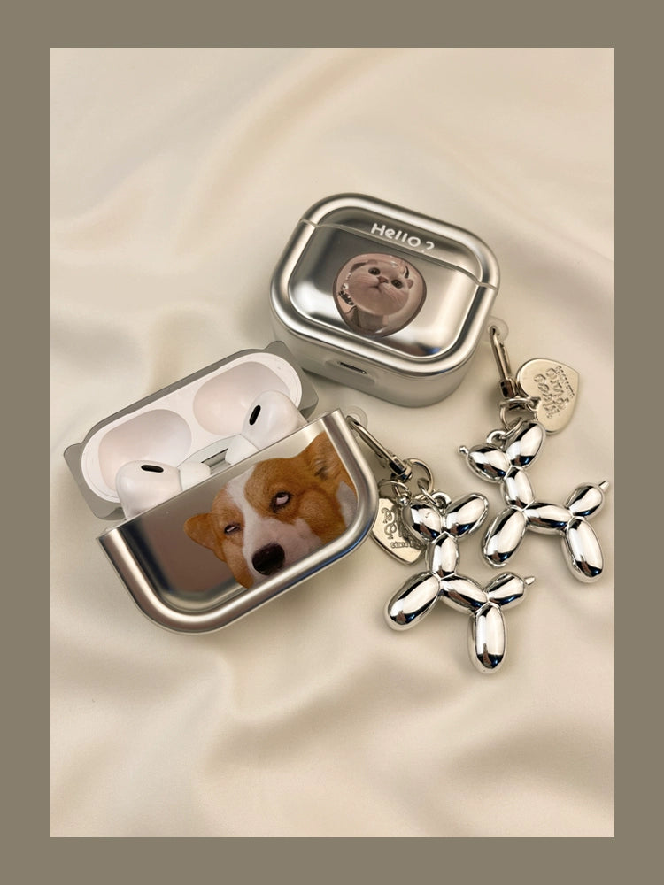 Hip Dog & Cat Pet Silver AirPods Case
