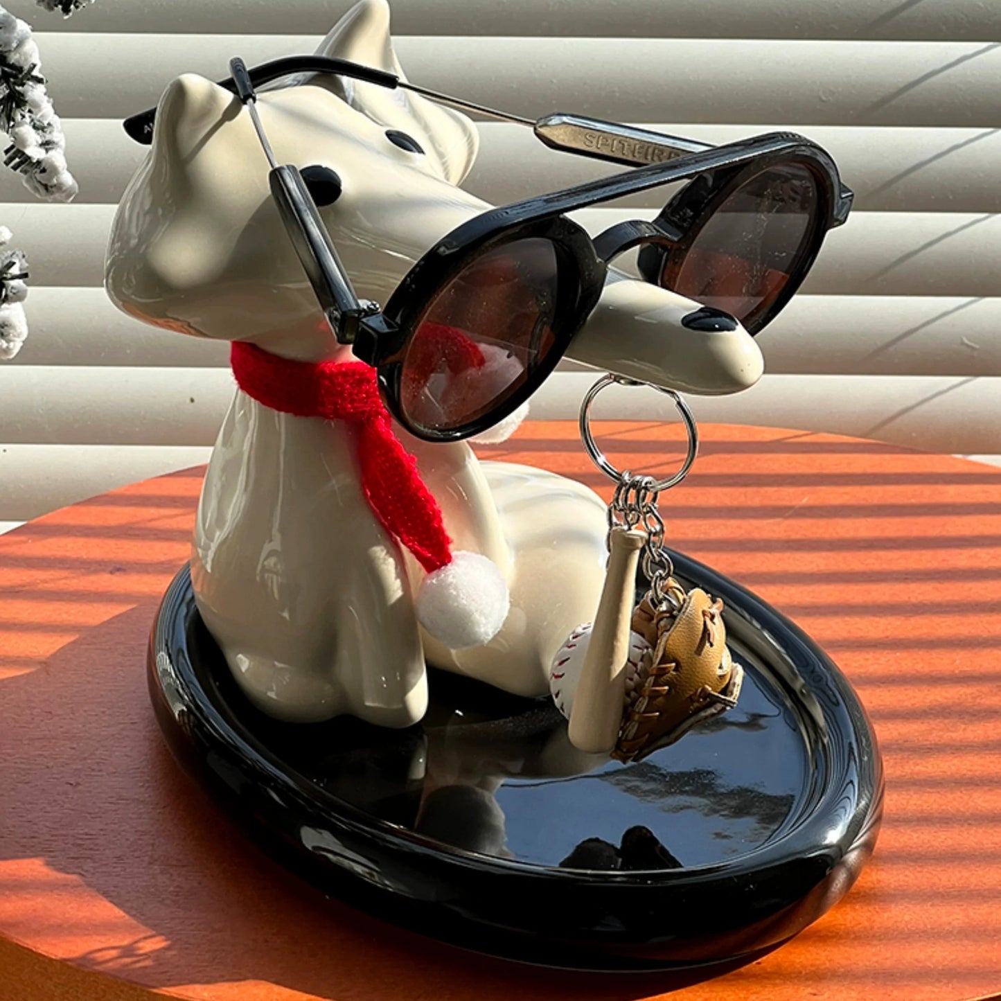 Magnetic Fox Butler Tray – Ceramic Key Holder Stand