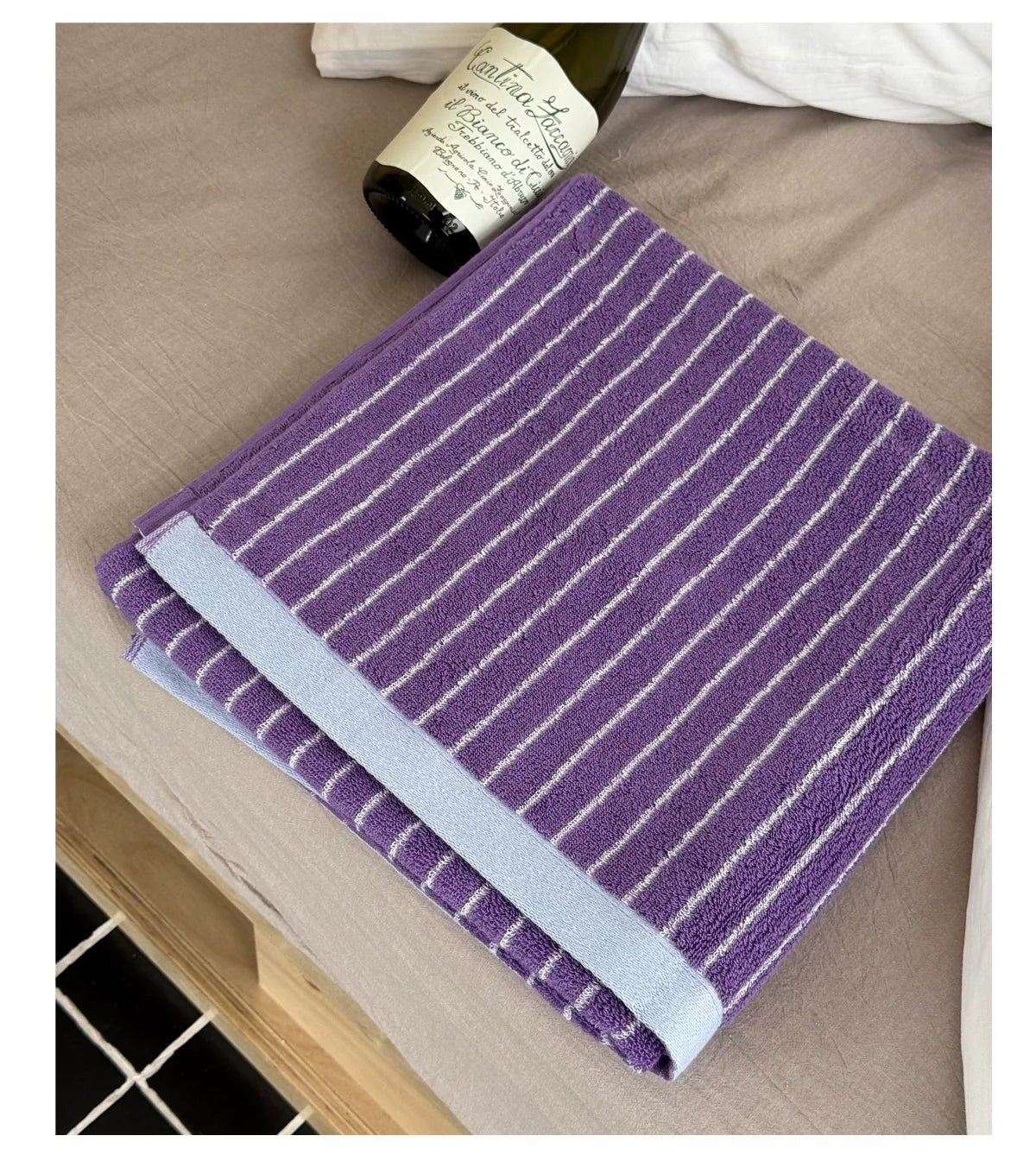 Striped Cotton Bath Towel