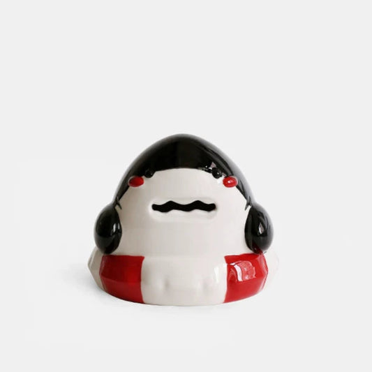 CMYD Original Design Creative Shark Piggy Bank Cartoon Ceramic Piggy Bank Christmas Gift Table Decoration Ornament