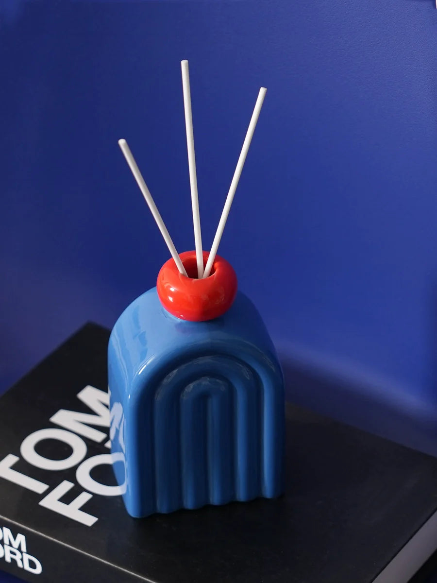 Matisse-Inspired Rainbow Ceramic Diffuser Bottle