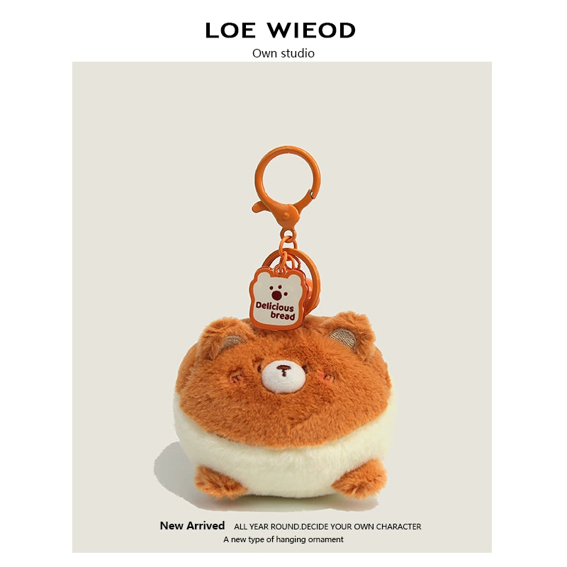 Bear Sandwich Plush Keychain