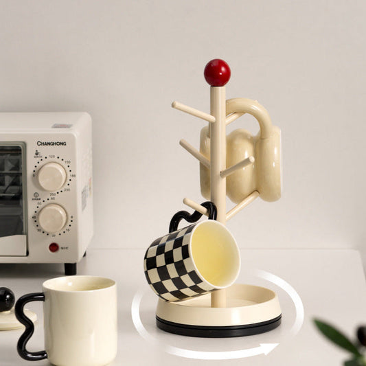 Nordic Cream 360° Rotating Mug Tree Rack