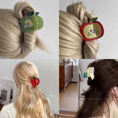 Y2K Cute Fruit & Veggie Face Claw Clips