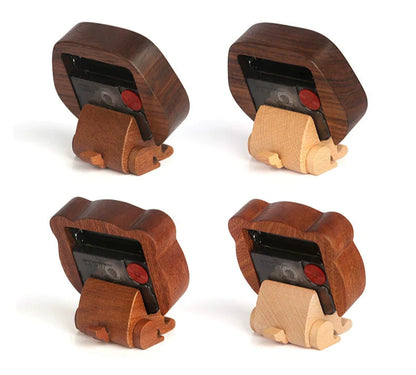 Mini Animal Wooden Desk Clock – Lion & Bear Collection