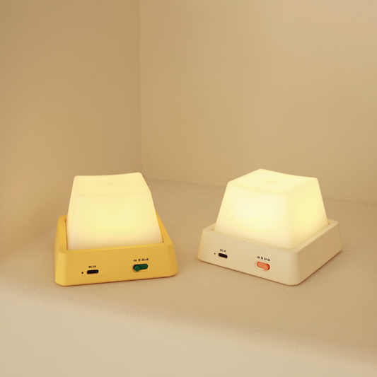 Mechanical Button Night Light – Dimmable LED Mood Lamp with Timer