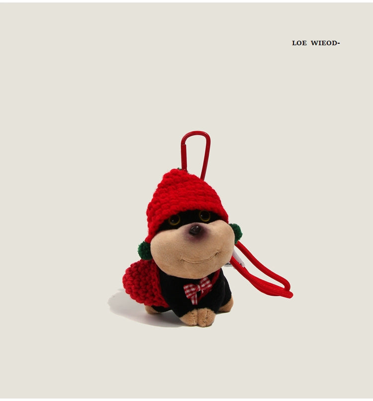 Brown Puppy Plush Keychain