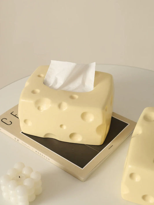 Cheese Block Ceramic Tissue Box