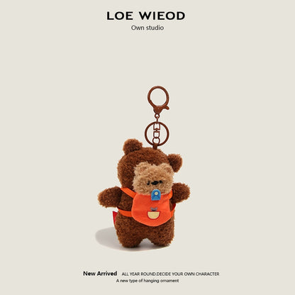 Smiley Bear Plush Keychain