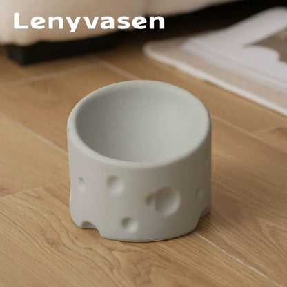 Cheese Ceramic Cat Bowl