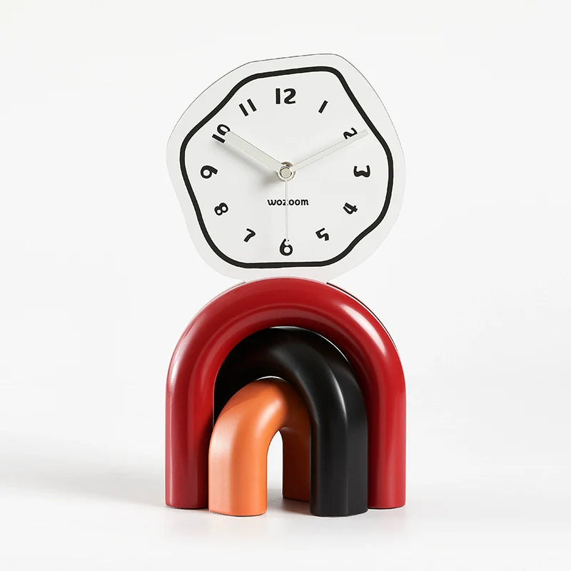 Geometric Arch Rainbow Table Clock