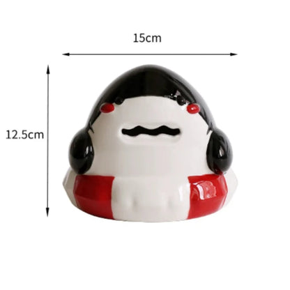CMYD Original Design Creative Shark Piggy Bank Cartoon Ceramic Piggy Bank Christmas Gift Table Decoration Ornament