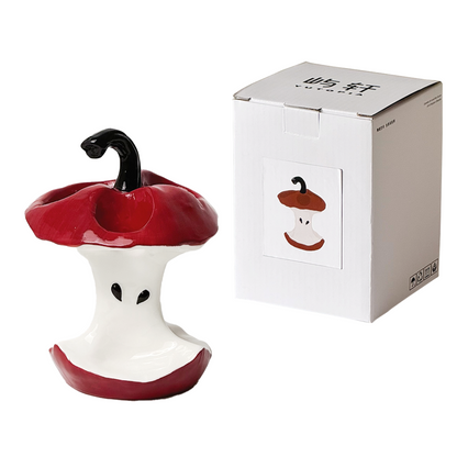Apple Core Ceramic Toothbrush Holder