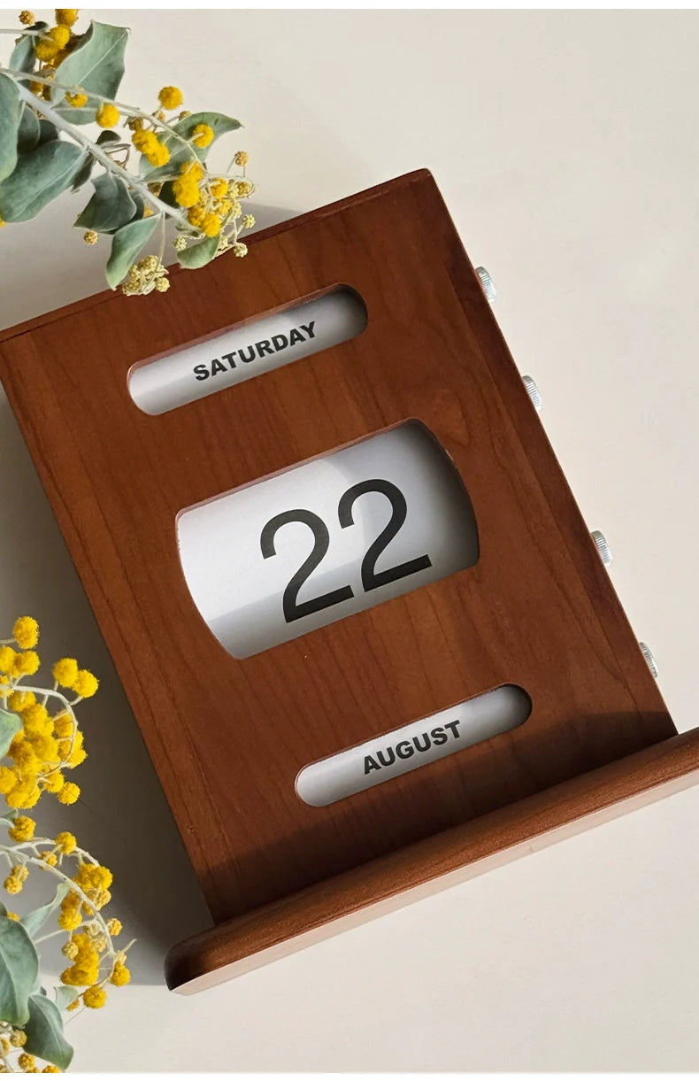 Mo Yu Creative Pre-owned Desk Calendar Cherry Original Design Ornament Ornament Calendar Retro Perpetual Calendar