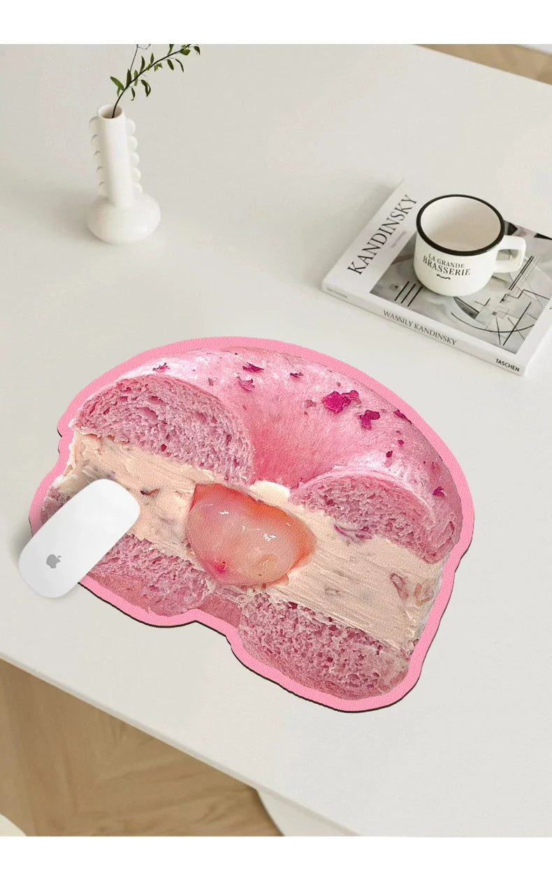 Cute Dessert-Shaped Leather Mouse Pad