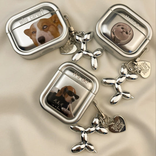 Hip Dog & Cat Pet Silver AirPods Case