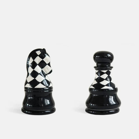 Ceramic Chess Piece Storage Jar
