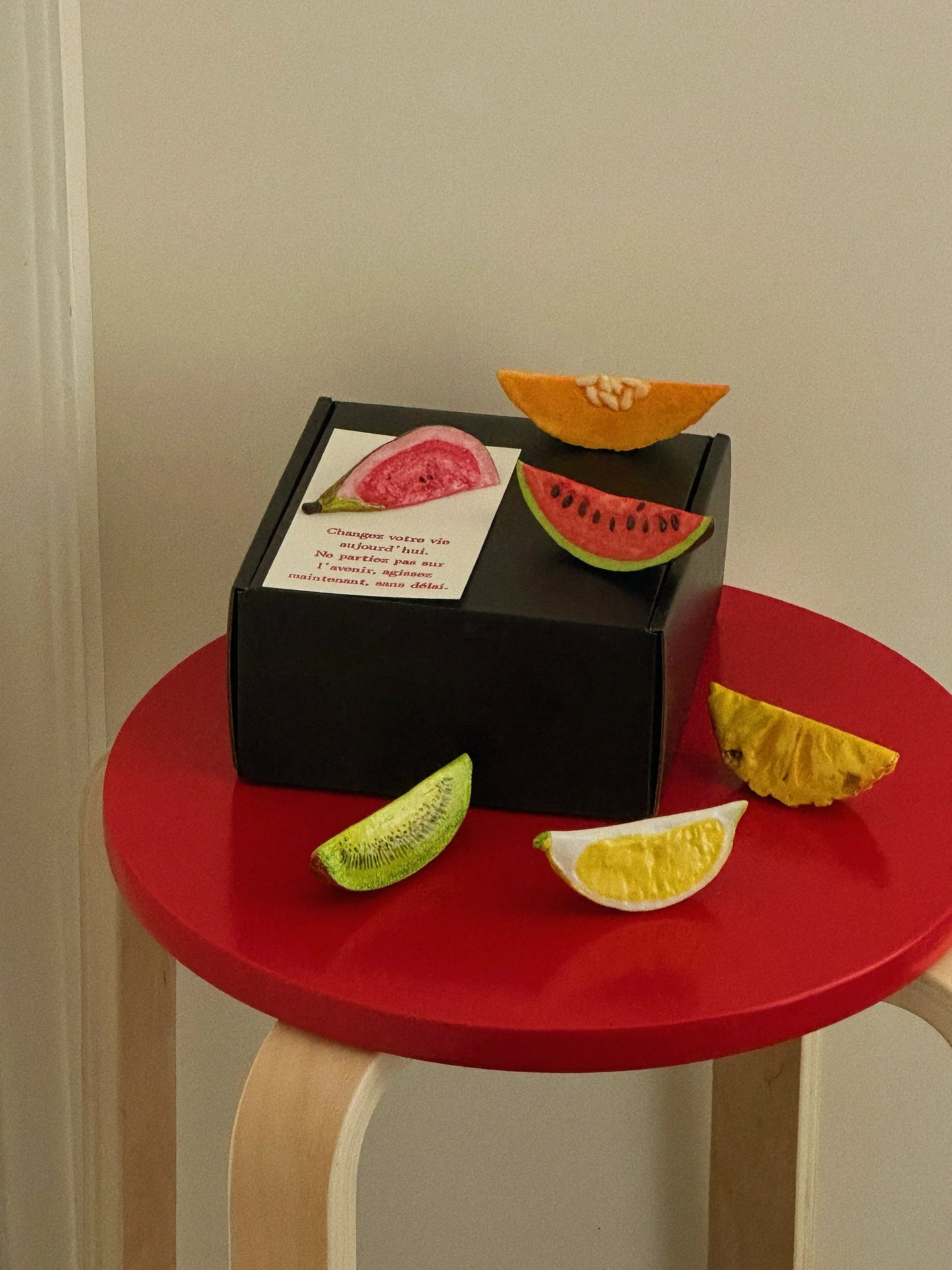 Shinymomo creative French fruit chopstick rest ins gift colorful cute melon and fruit tableware tray decorative ornaments