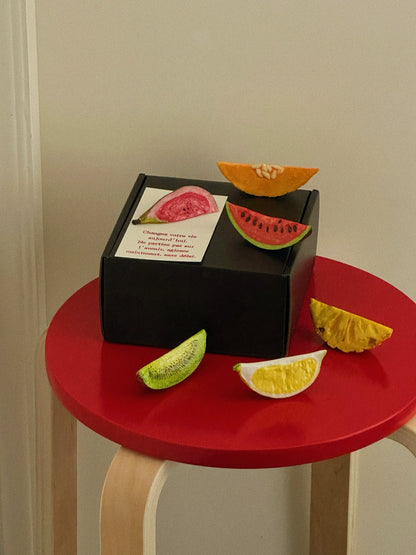Shinymomo creative French fruit chopstick rest ins gift colorful cute melon and fruit tableware tray decorative ornaments