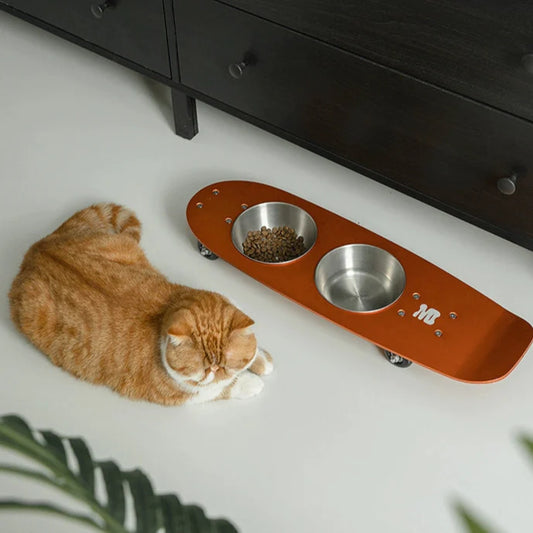 Skateboard Stainless Pet Bowl