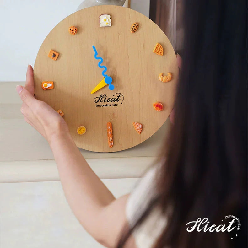 Wooden Bakery Wall Clock