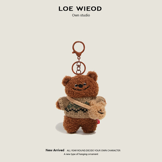Smiley Bear Plush Keychain