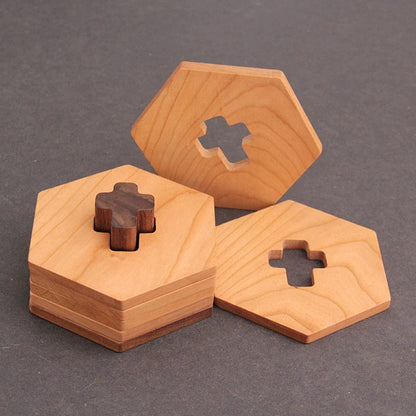 Cross Wooden Coaster Set
