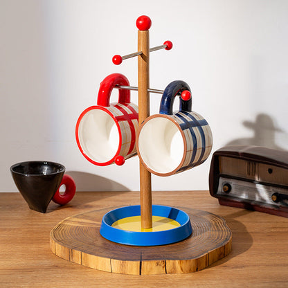 Retro Tree-Style Wooden Cup Holder