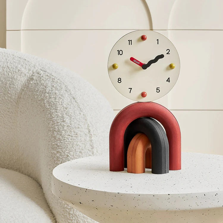 Geometric Arch Rainbow Table Clock