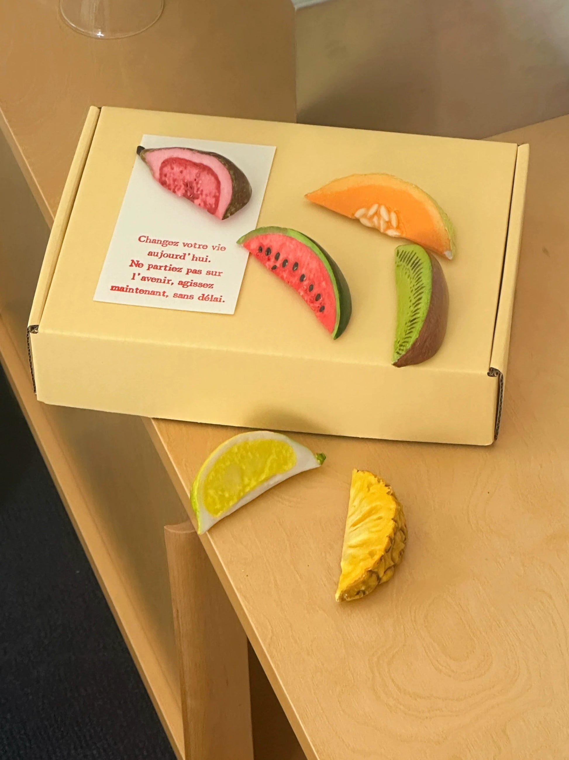 Shinymomo creative French fruit chopstick rest ins gift colorful cute melon and fruit tableware tray decorative ornaments