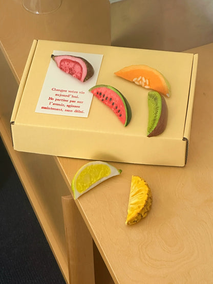 Shinymomo creative French fruit chopstick rest ins gift colorful cute melon and fruit tableware tray decorative ornaments