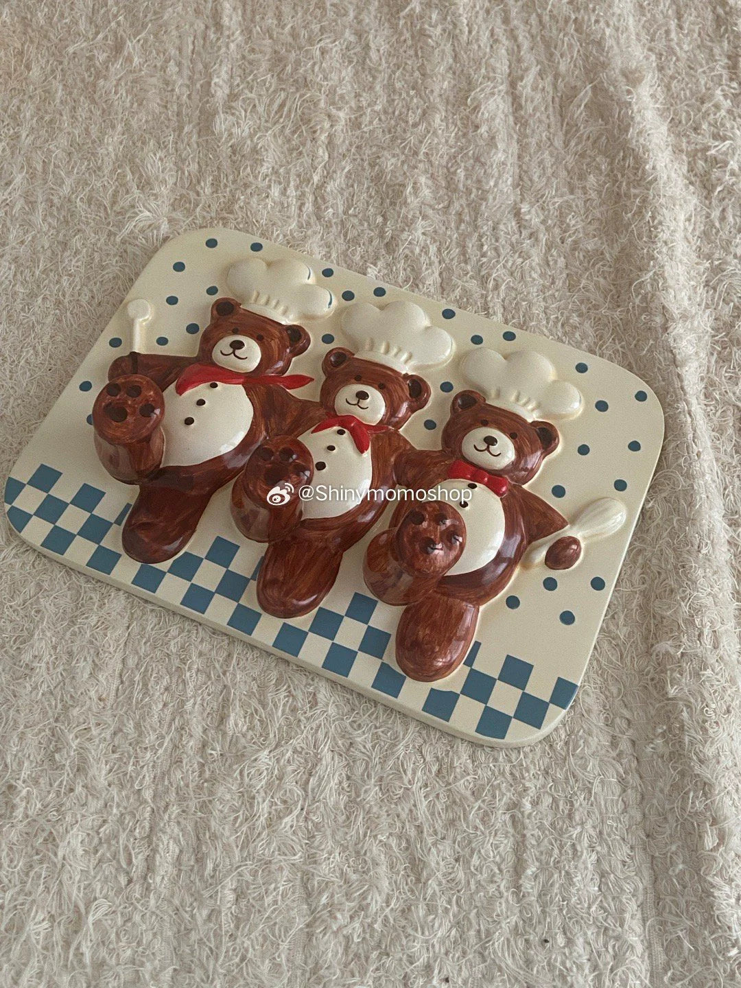shinymomo creative cute cartoon chef bear ins style kitchen storage hanger vintage resin blogger hook