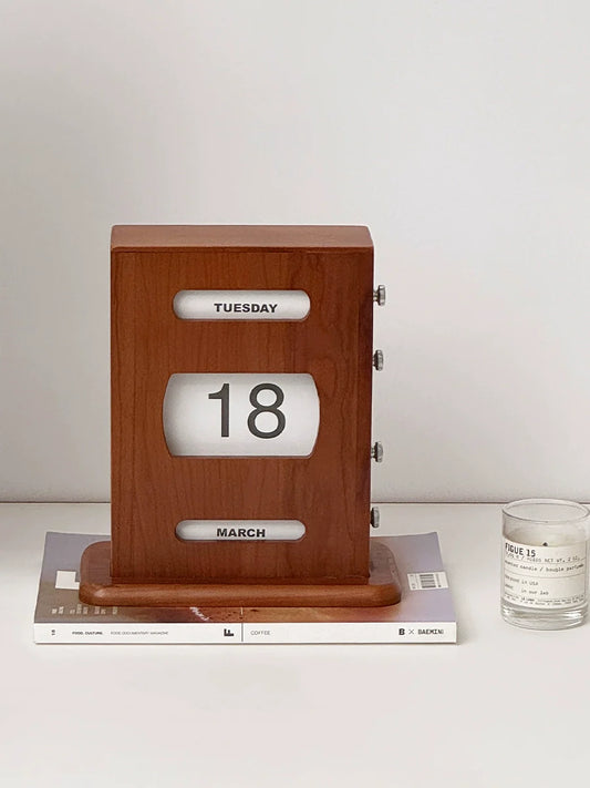 Mo Yu Creative Pre-owned Desk Calendar Cherry Original Design Ornament Ornament Calendar Retro Perpetual Calendar