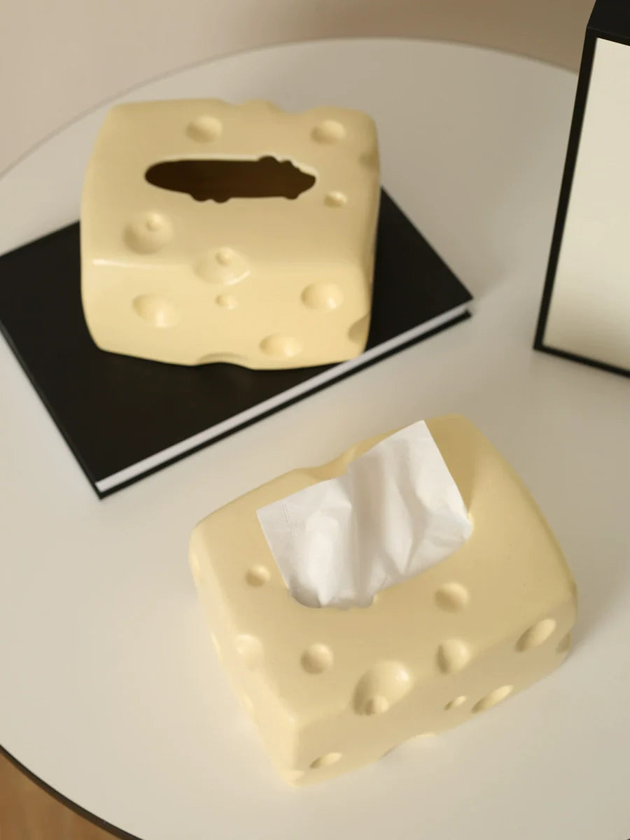 Cheese Block Ceramic Tissue Box