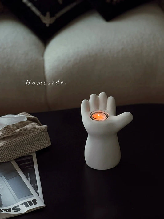 Hand-Shaped Ceramic Candle Holder & Vase